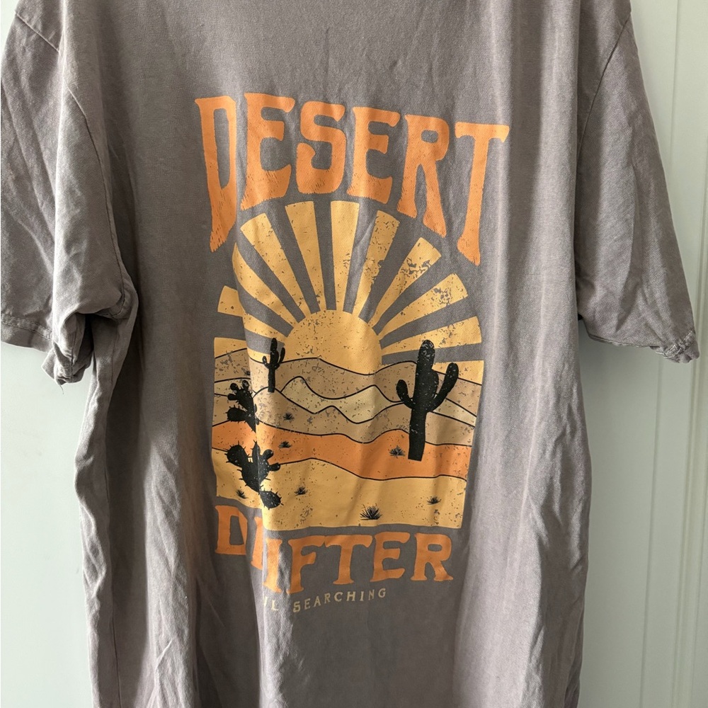 Vici Desert Drifter Gray T-Shirt Dress